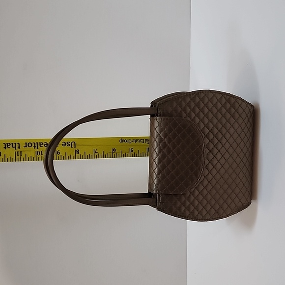 VINTAGE 1990s LIZ CLAIBORNE TAUPE HAND CARRY EVENING BAG NWOT MINT CONDITION - Picture 10 of 11